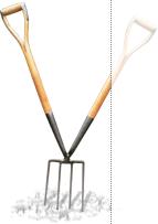 twin handled fork